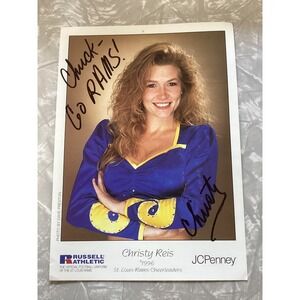 Vintage 1996 St Louis Rams Cheerleader Christy Reis Signed Autograph Photo 5x8